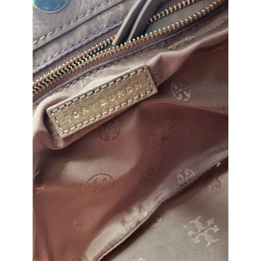Tory Burch Cognac Pebbled Leather Mini Satchel with Strap